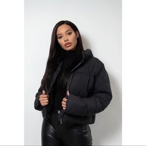 High Neck Cropped Puffer Jacket
